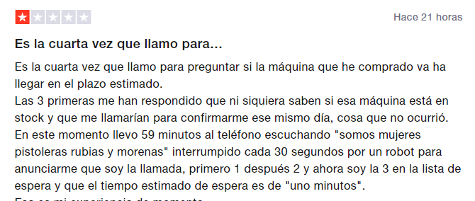 No atienden las llamadas Opiniones Gasfriocalor